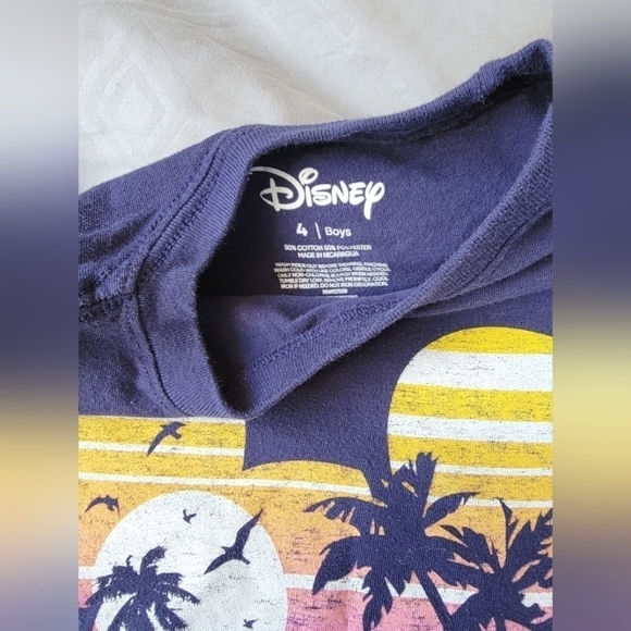 Disney tropical sunset Mickey Mouse t-shirt, size 4. - Picture 2 of 2